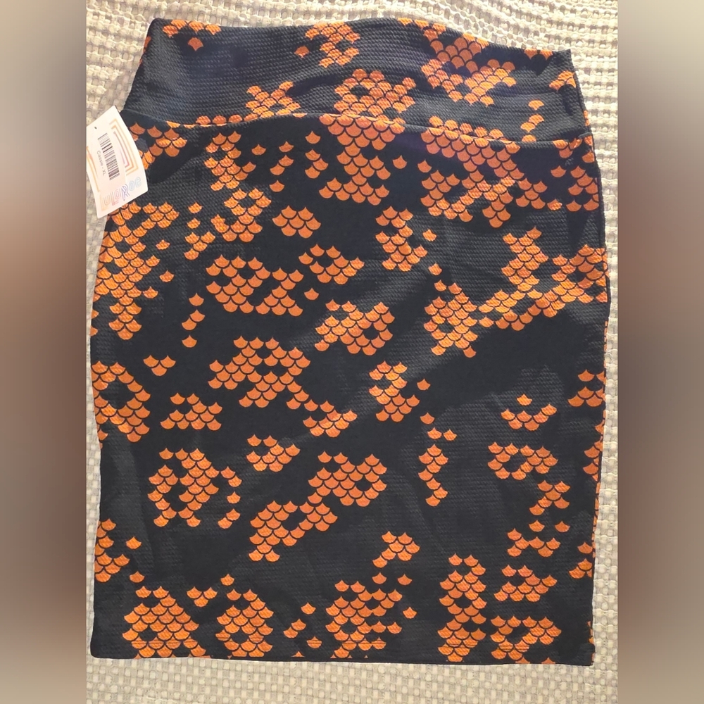 LuLaRoe Orange Pencil Skirt Knee-Length Resort Wear